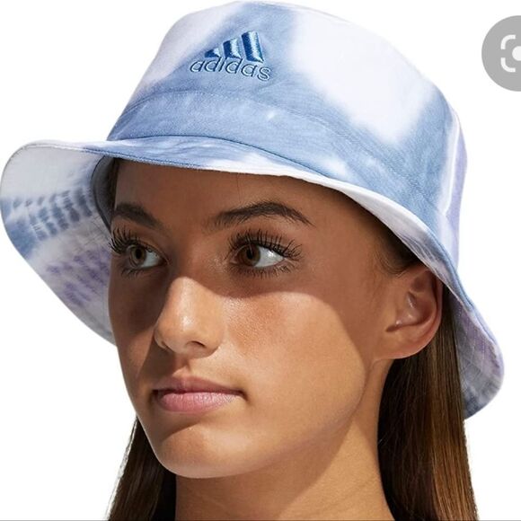 Women\'s Adidas Color Wash tie-dyed bucket hat in blue and purple OS main image 15